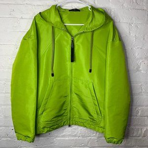 TOM FORD Silk Faille Shell‎ Hooded Blouson Jacket Size 48 Green
